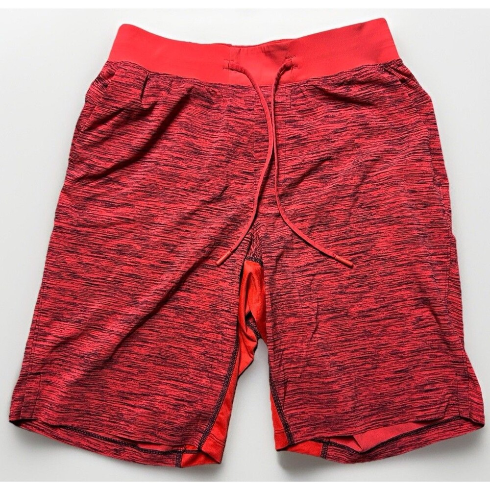 Lululemon T.H.E. Shorts Men’s Size Small Red Heather 9” Linerless Zip Pocket